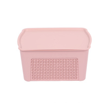 Plastic Clothes Storage Containers Bin Multidimensional Hollow Storage Basket With Lid